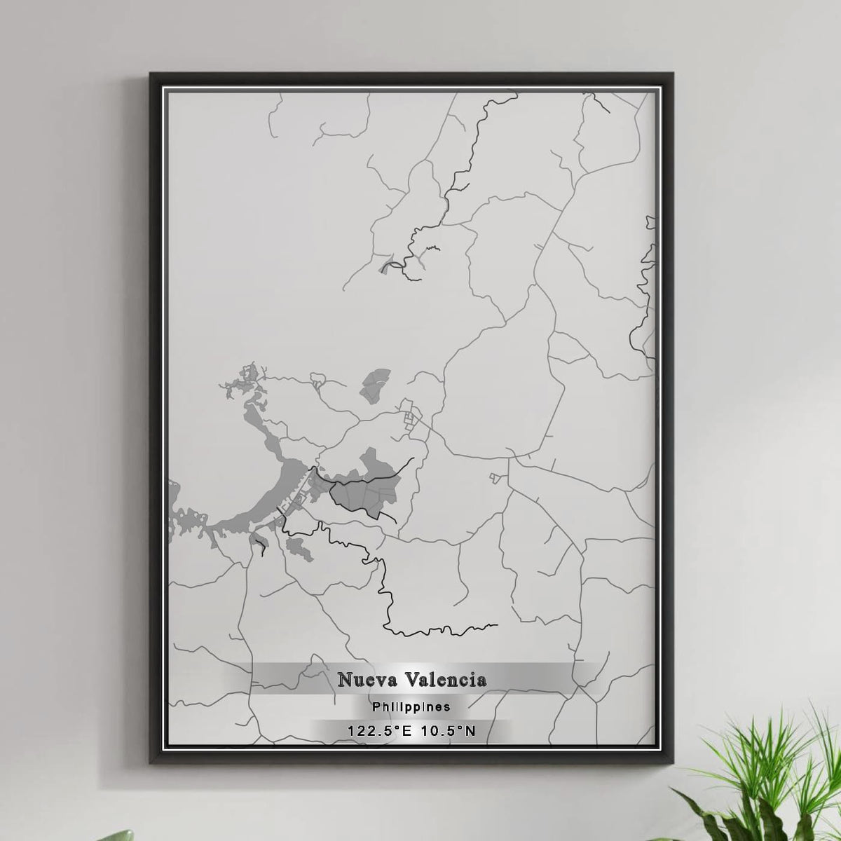 ROAD MAP OF NUEVA VALENCIA, PHILIPPINES BY MAPBAKES