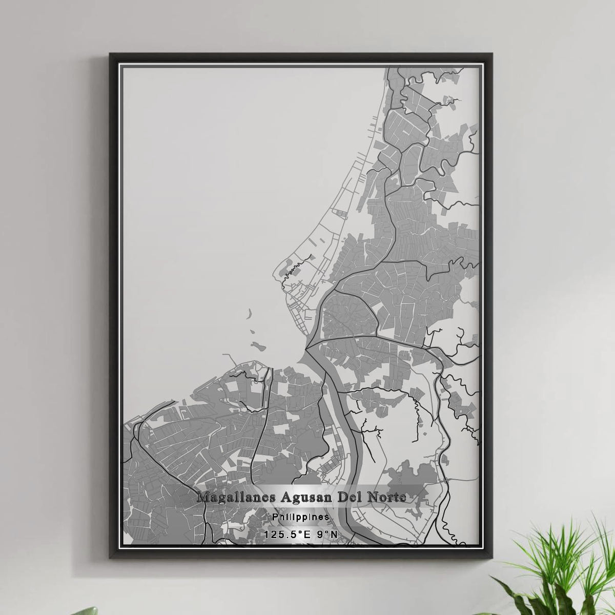 ROAD MAP OF MAGALLANES AGUSAN DEL NORTE, PHILIPPINES BY MAPBAKES