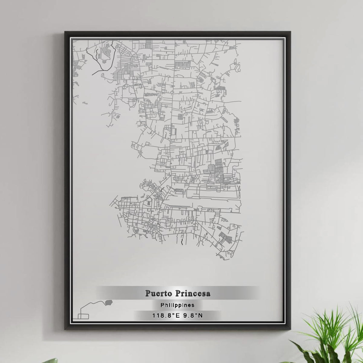 ROAD MAP OF PUERTO PRINCESA, PHILIPPINES BY MAPBAKES