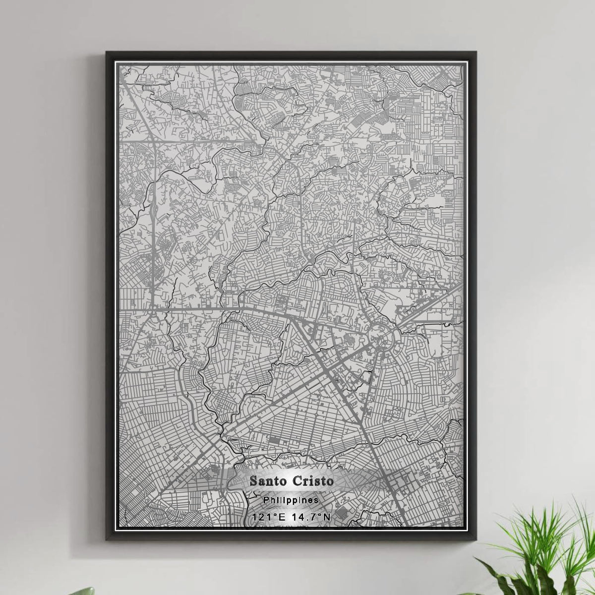 ROAD MAP OF SANTO CRISTO, PHILIPPINES BY MAPBAKES