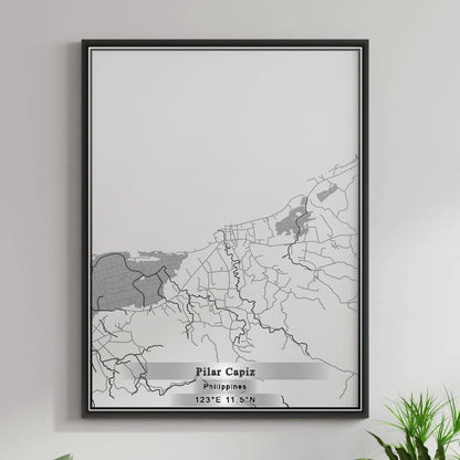 ROAD MAP OF PILAR CAPIZ, PHILIPPINES BY MAPBAKES