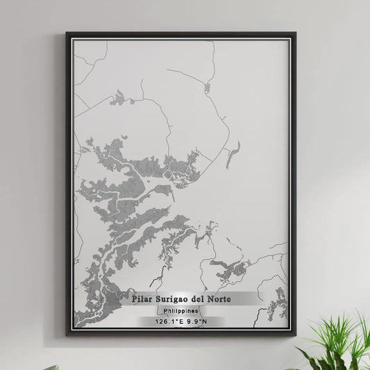 ROAD MAP OF PILAR SURIGAO DEL NORTE, PHILIPPINES BY MAPBAKES