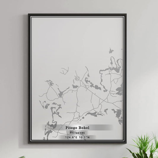 ROAD MAP OF PITOGO BOHOL, PHILIPPINES BY MAPBAKES