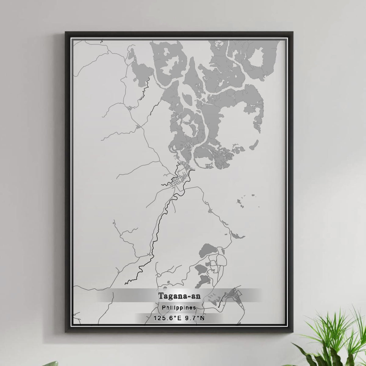 ROAD MAP OF TAGANA-AN, PHILIPPINES BY MAPBAKES