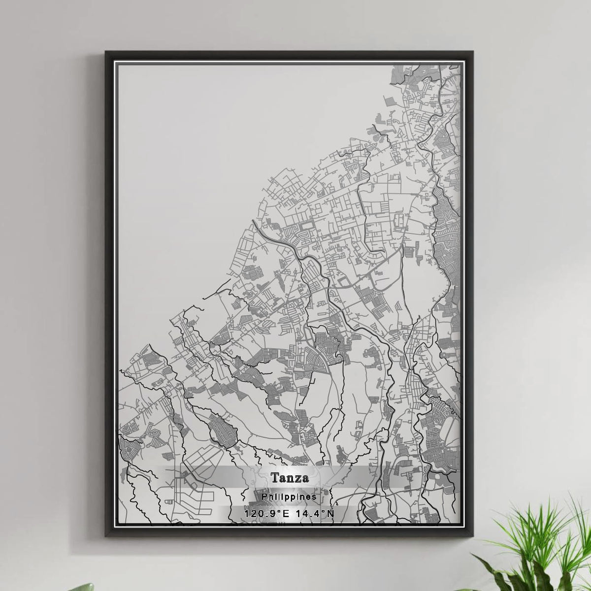 ROAD MAP OF TANZA, PHILIPPINES BY MAPBAKES