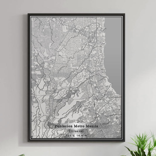 ROAD MAP OF POBLACION METRO MANILA, PHILIPPINES BY MAPBAKES