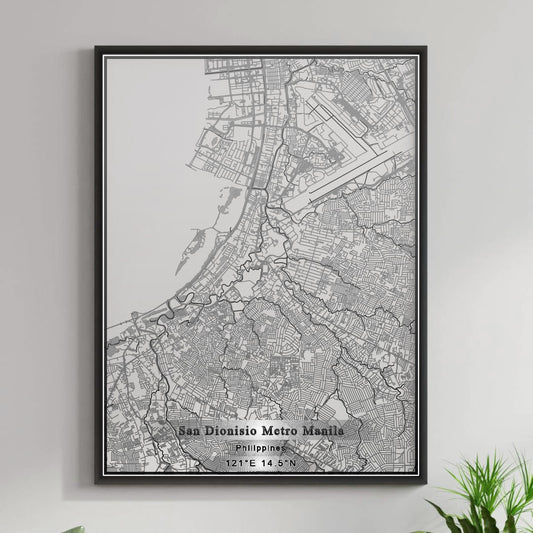 ROAD MAP OF SAN DIONISIO METRO MANILA, PHILIPPINES BY MAPBAKES