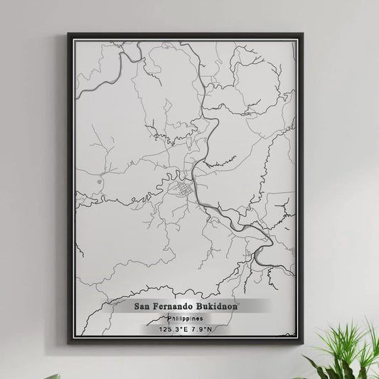 ROAD MAP OF SAN FERNANDO BUKIDNON, PHILIPPINES BY MAPBAKES