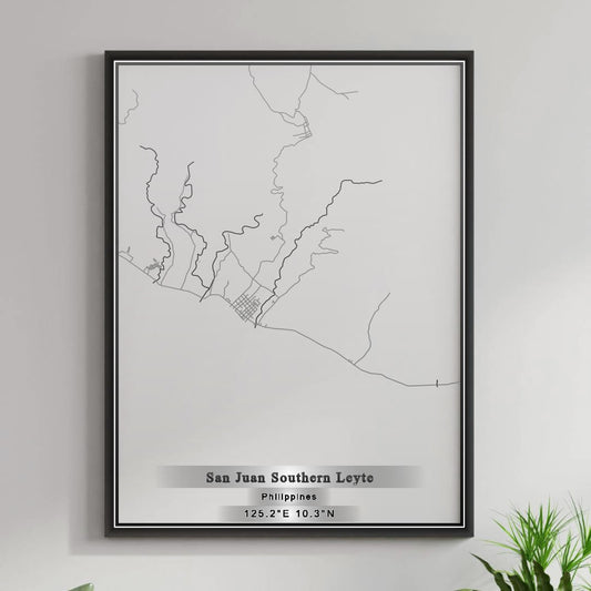 ROAD MAP OF SAN JUAN SOUTHERN LEYTE, PHILIPPINES BY MAPBAKES