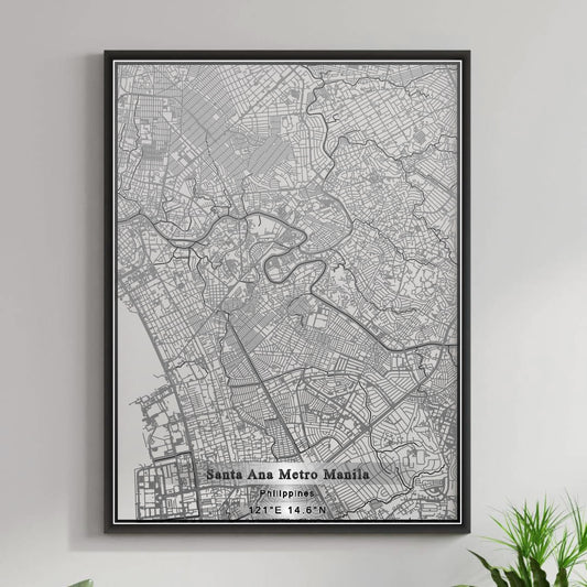 ROAD MAP OF SANTA ANA METRO MANILA, PHILIPPINES BY MAPBAKES