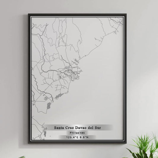 ROAD MAP OF SANTA CRUZ DAVAO DEL SUR, PHILIPPINES BY MAPBAKES