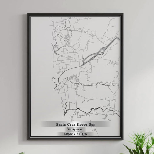 ROAD MAP OF SANTA CRUZ ILOCOS SUR, PHILIPPINES BY MAPBAKES