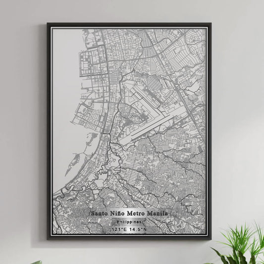 ROAD MAP OF SANTO NIÑO METRO MANILA, PHILIPPINES BY MAPBAKES