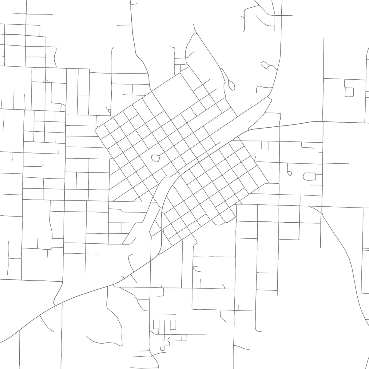 ROAD MAP OF MENA, ARKANSAS BY MAPBAKES