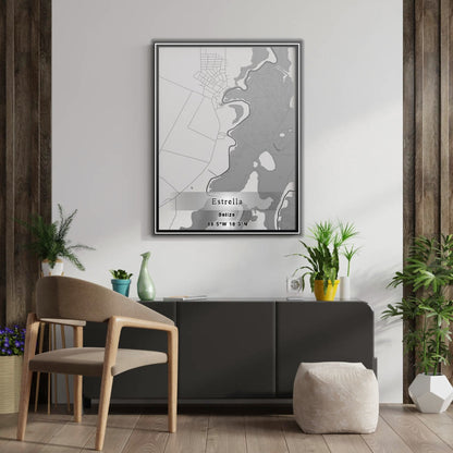 ROAD MAP OF ESTRELLA, BELIZE BY MAPBAKES
