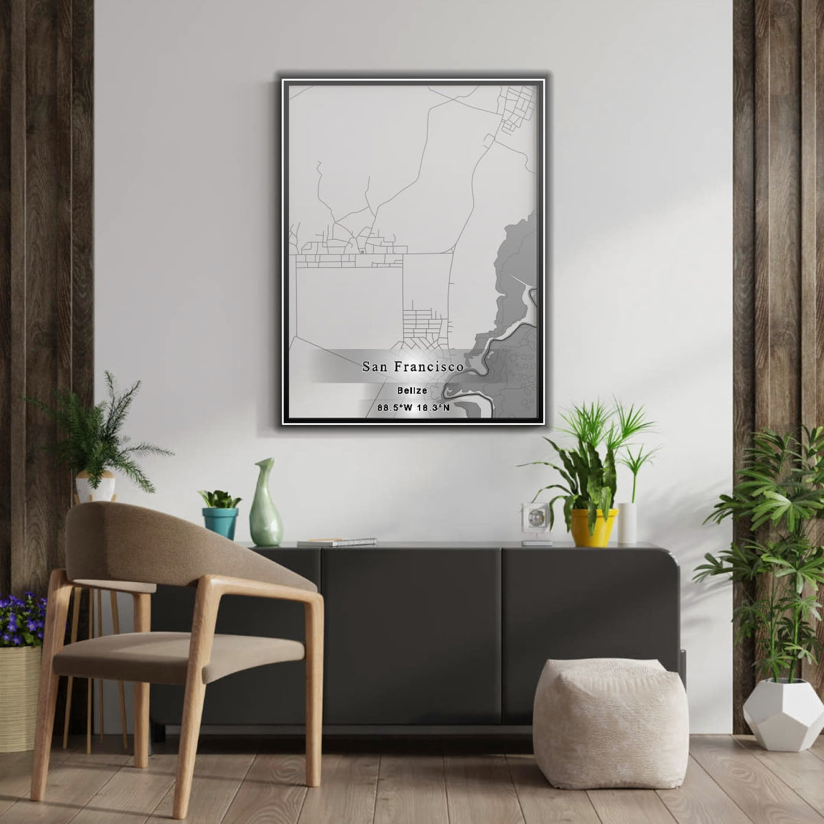 ROAD MAP OF SAN FRANCISCO, BELIZE BY MAPBAKES