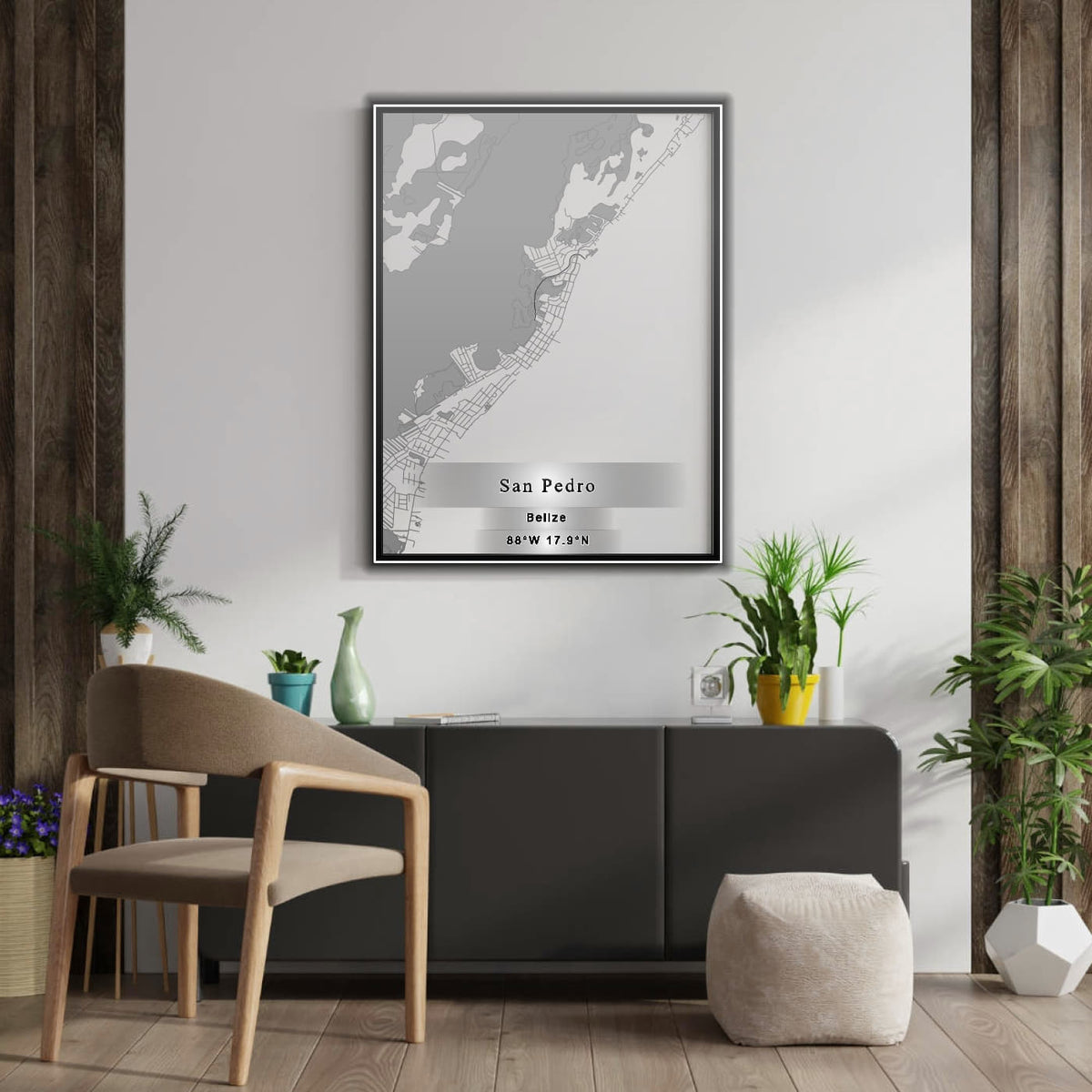 ROAD MAP OF SAN PEDRO, BELIZE BY MAPBAKES