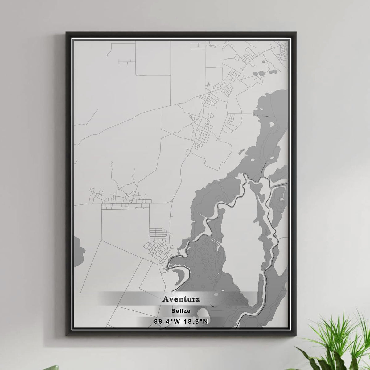 ROAD MAP OF AVENTURA, BELIZE BY MAPBAKES