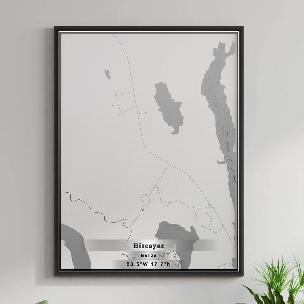 ROAD MAP OF BISCAYNE, BELIZE BY MAPBAKES