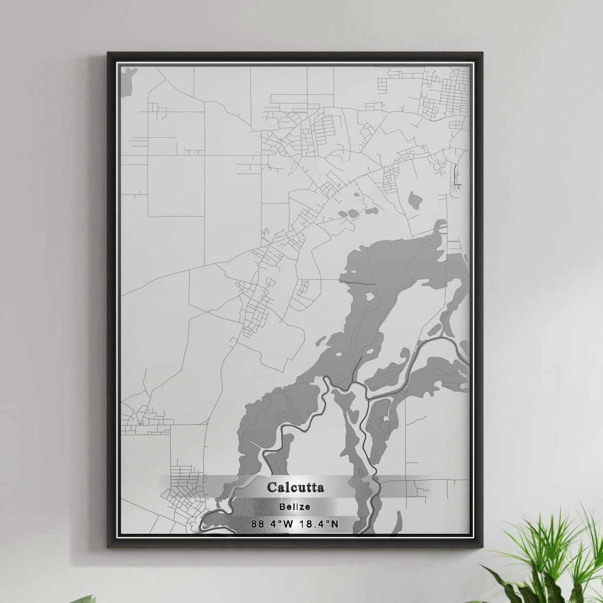 ROAD MAP OF CALCUTTA, BELIZE BY MAPBAKES