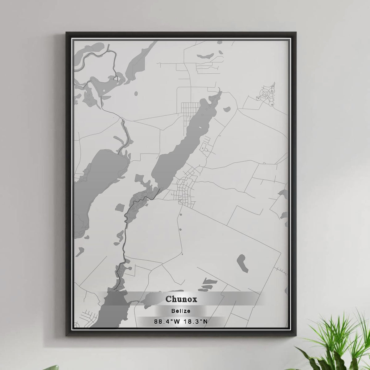 ROAD MAP OF CHUNOX, BELIZE BY MAPBAKES