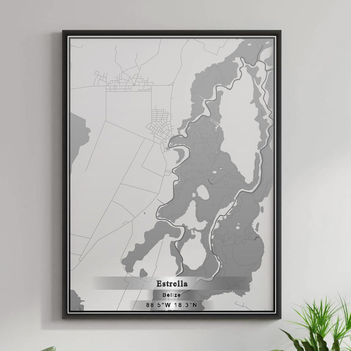 ROAD MAP OF ESTRELLA, BELIZE BY MAPBAKES