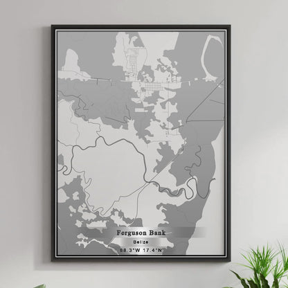 ROAD MAP OF FERGUSON BANK, BELIZE BY MAPBAKES