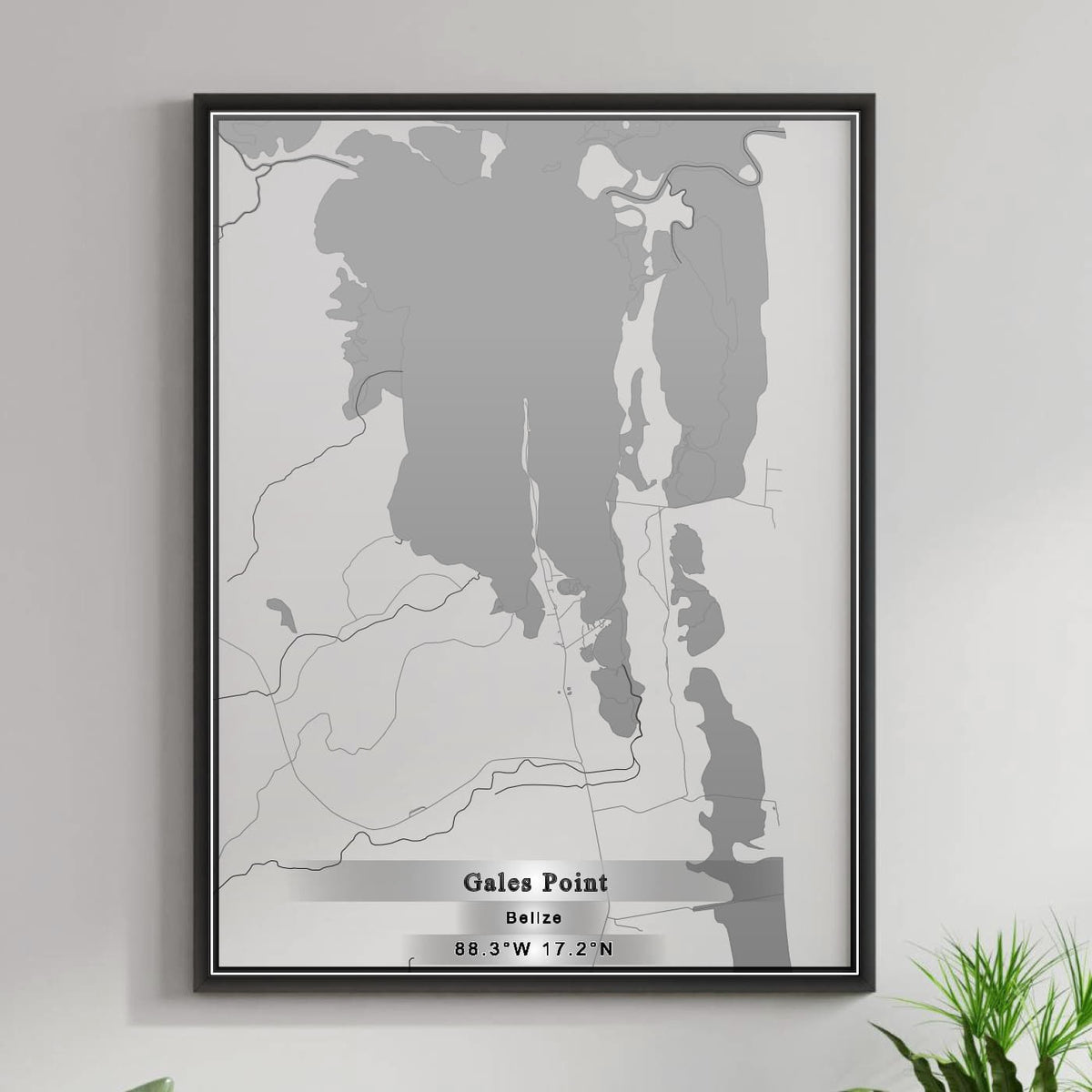 ROAD MAP OF GALES POINT, BELIZE BY MAPBAKES