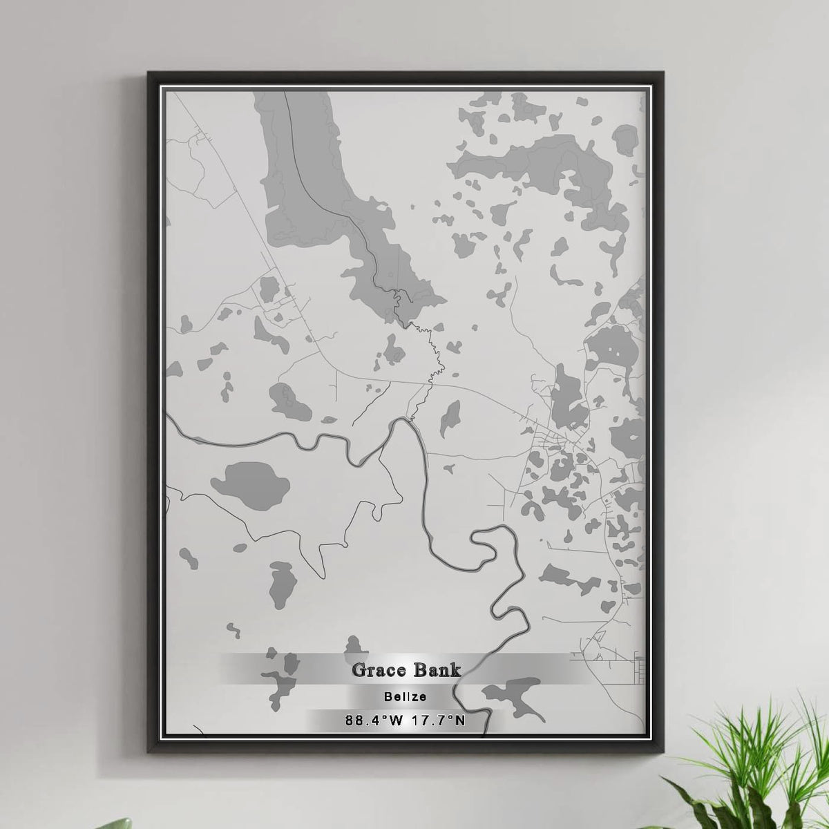 ROAD MAP OF GRACE BANK, BELIZE BY MAPBAKES