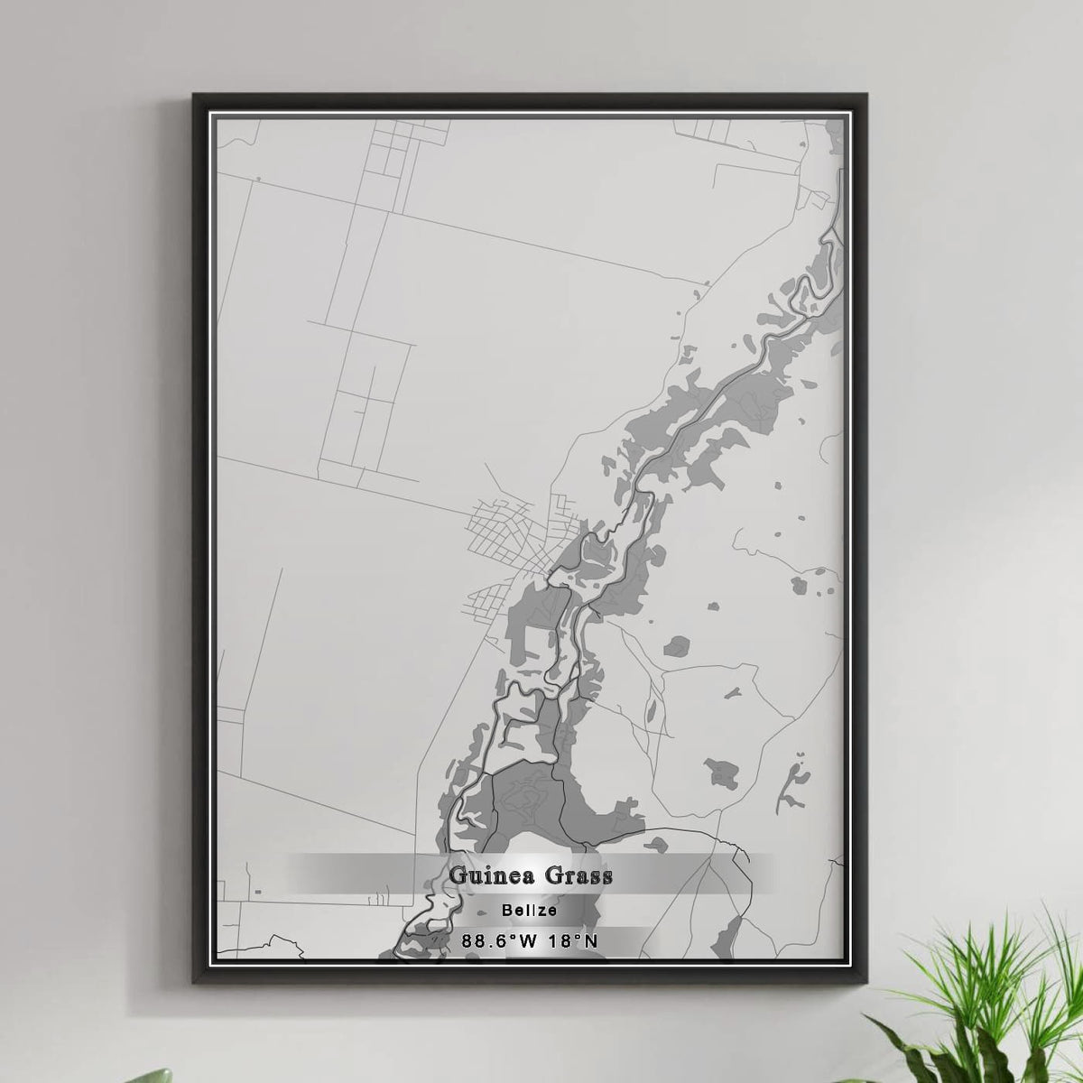 ROAD MAP OF GUINEA GRASS, BELIZE BY MAPBAKES