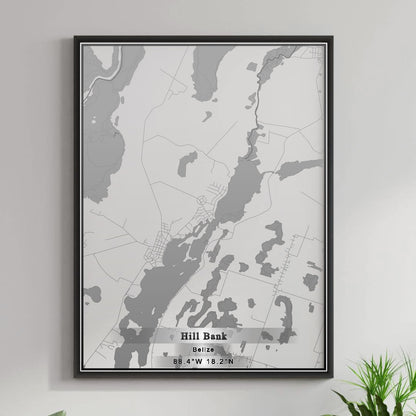 ROAD MAP OF HILL BANK, BELIZE BY MAPBAKES