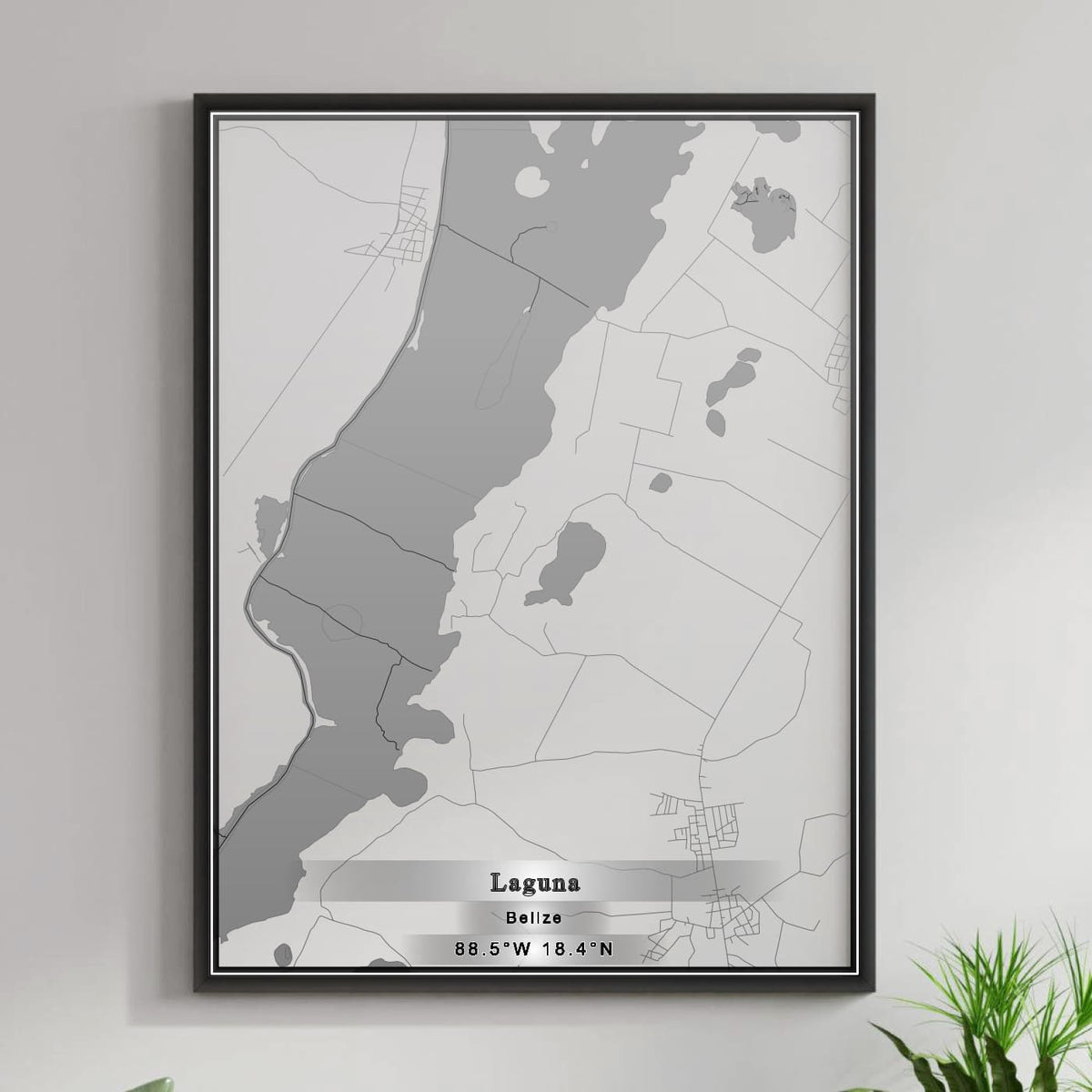 ROAD MAP OF LAGUNA, BELIZE BY MAPBAKES
