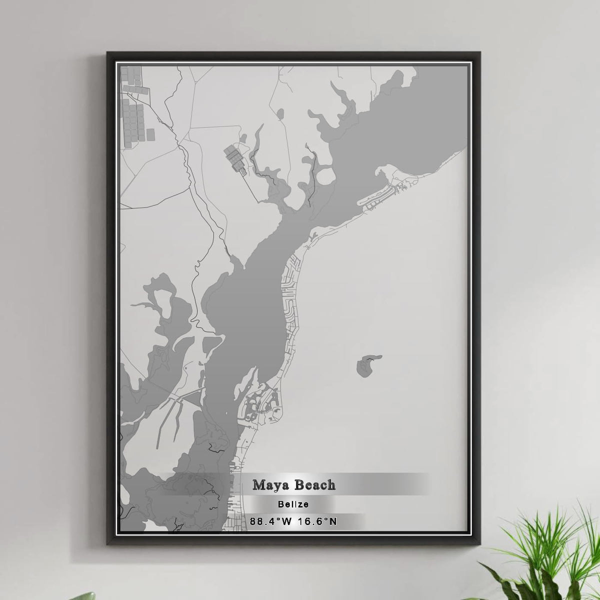 ROAD MAP OF MAYA BEACH, BELIZE BY MAPBAKES