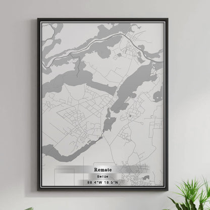 ROAD MAP OF REMATE, BELIZE BY MAPBAKES