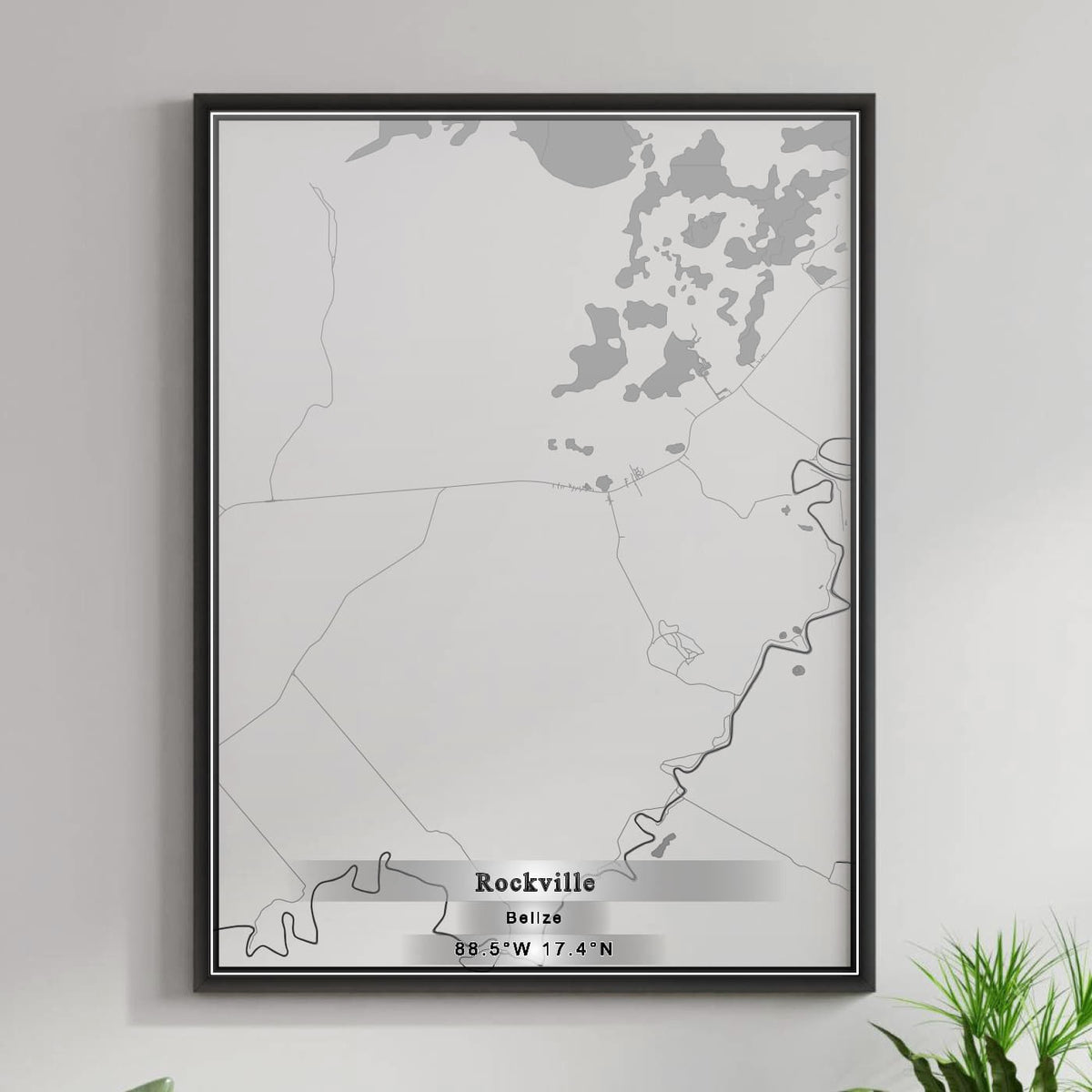 ROAD MAP OF ROCKVILLE, BELIZE BY MAPBAKES