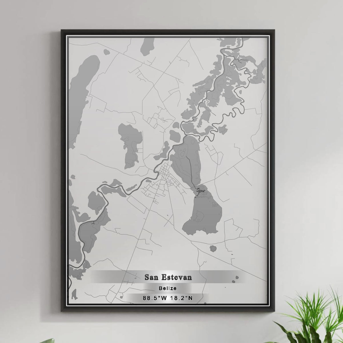 ROAD MAP OF SAN ESTEVAN, BELIZE BY MAPBAKES