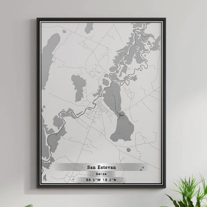 ROAD MAP OF SAN ESTEVAN, BELIZE BY MAPBAKES