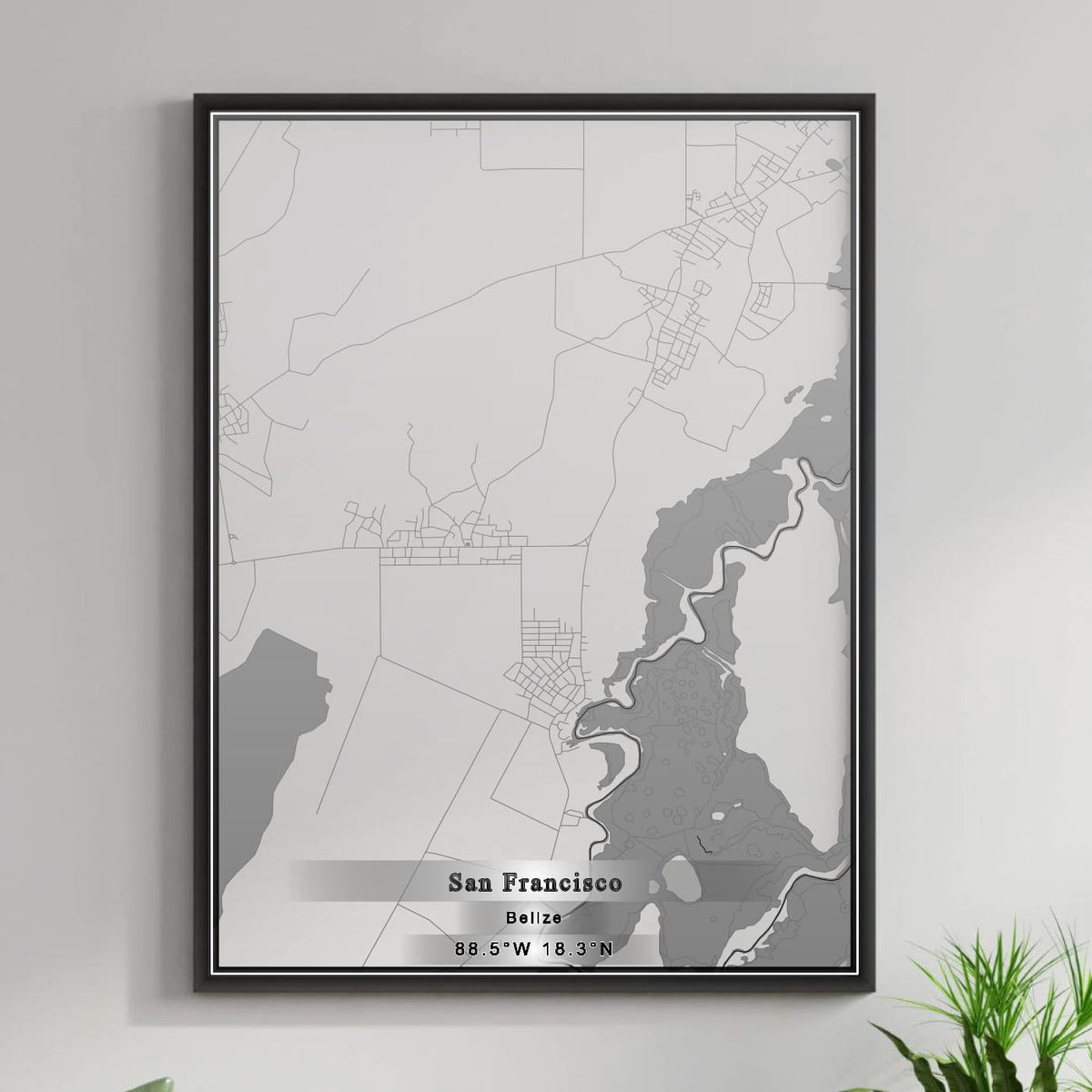 ROAD MAP OF SAN FRANCISCO, BELIZE BY MAPBAKES