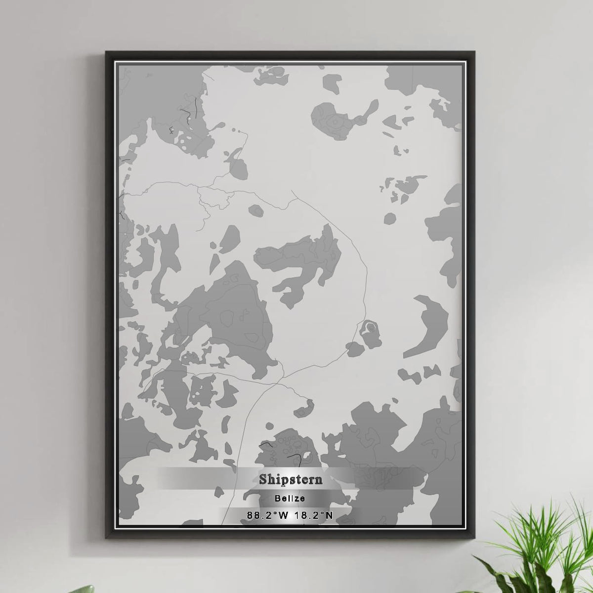 ROAD MAP OF SHIPSTERN, BELIZE BY MAPBAKES