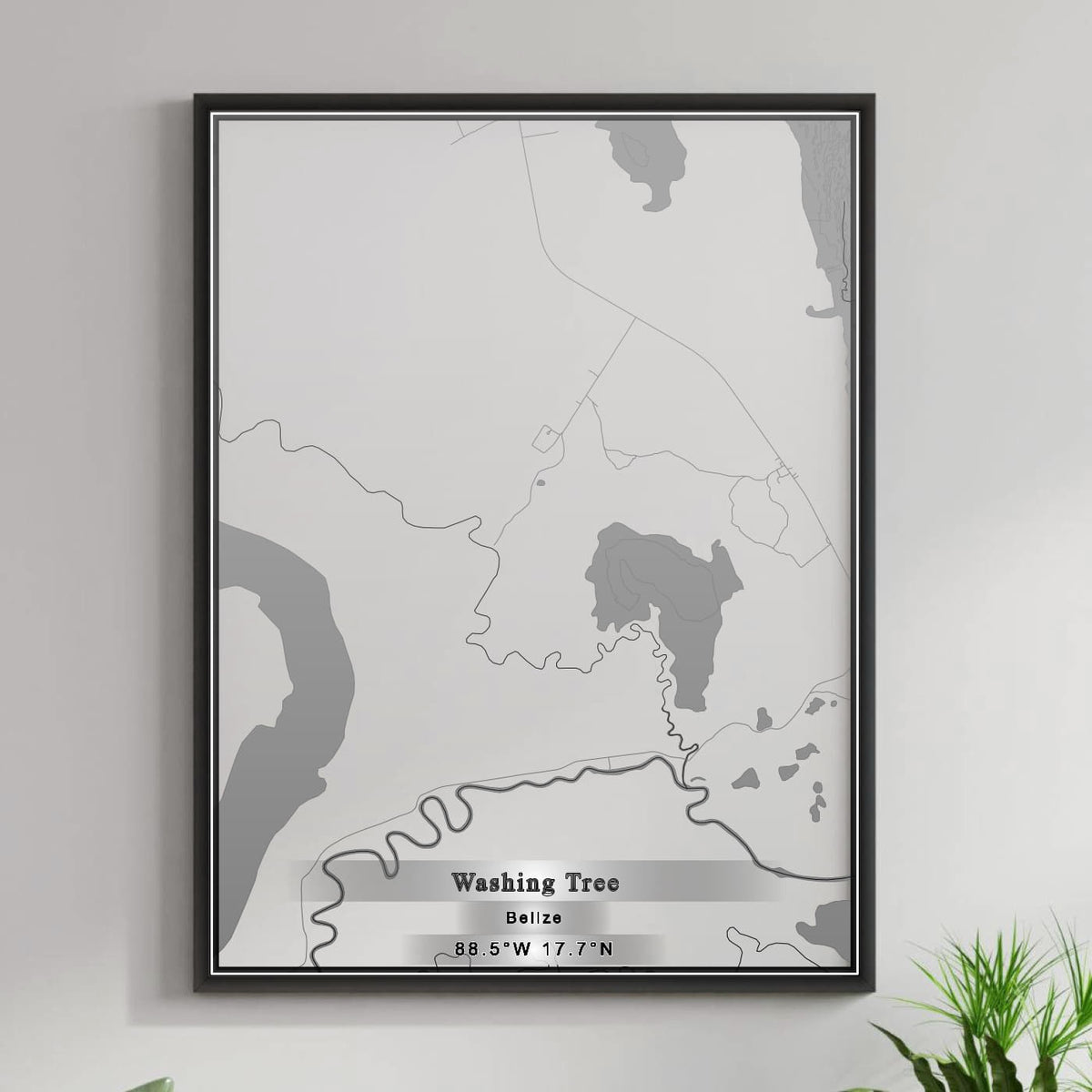 ROAD MAP OF WASHING TREE, BELIZE BY MAPBAKES
