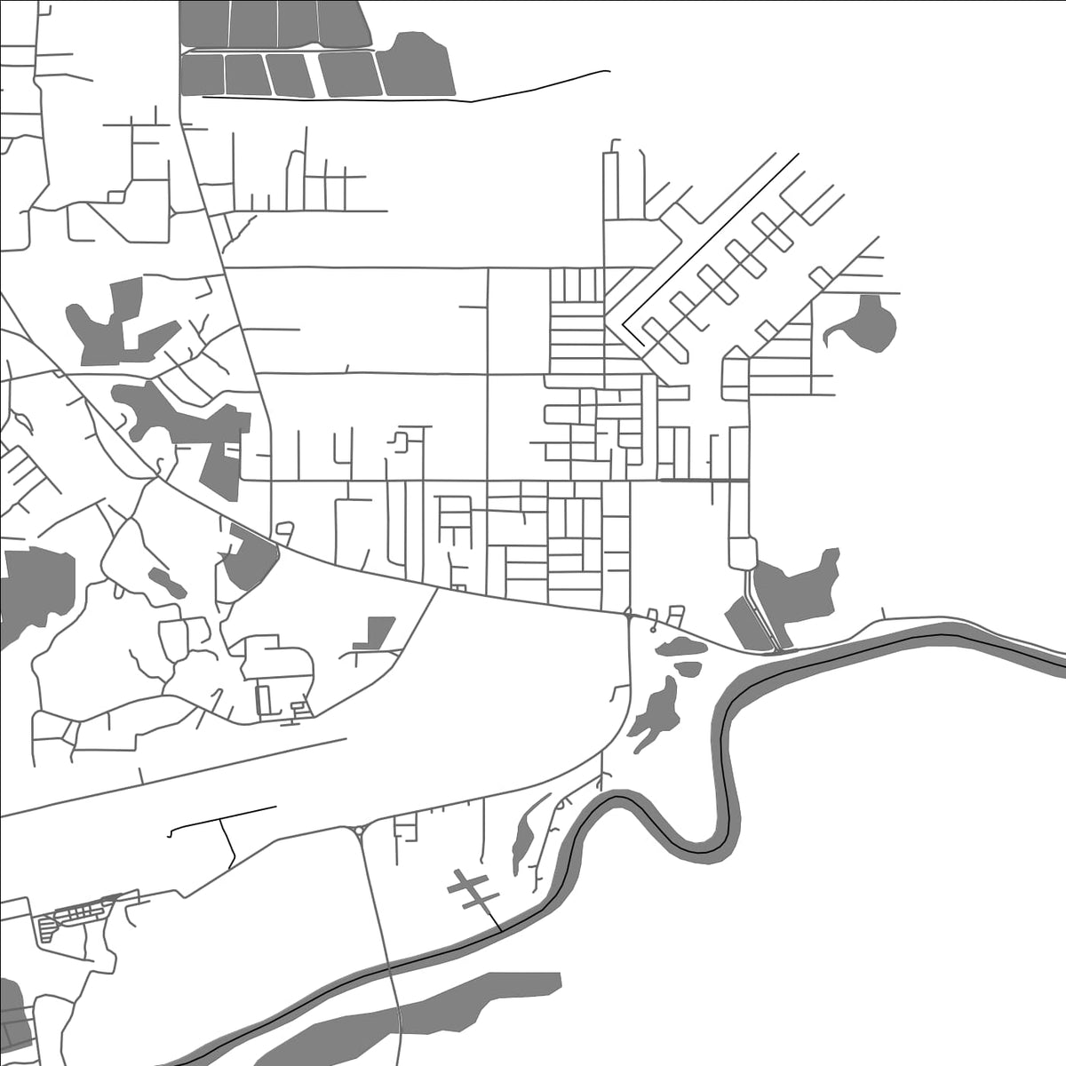ROAD MAP OF LADYVILLE, BELIZE BY MAPBAKES