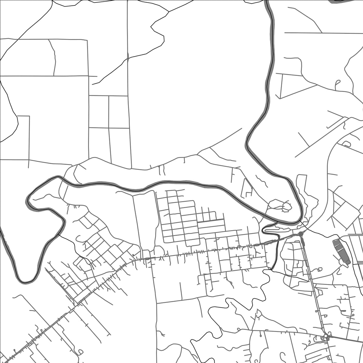 ROAD MAP OF ROARING CREEK, BELIZE BY MAPBAKES