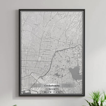 ROAD MAP OF COCHABAMBA, BOLIVIA BY MAPBAKES