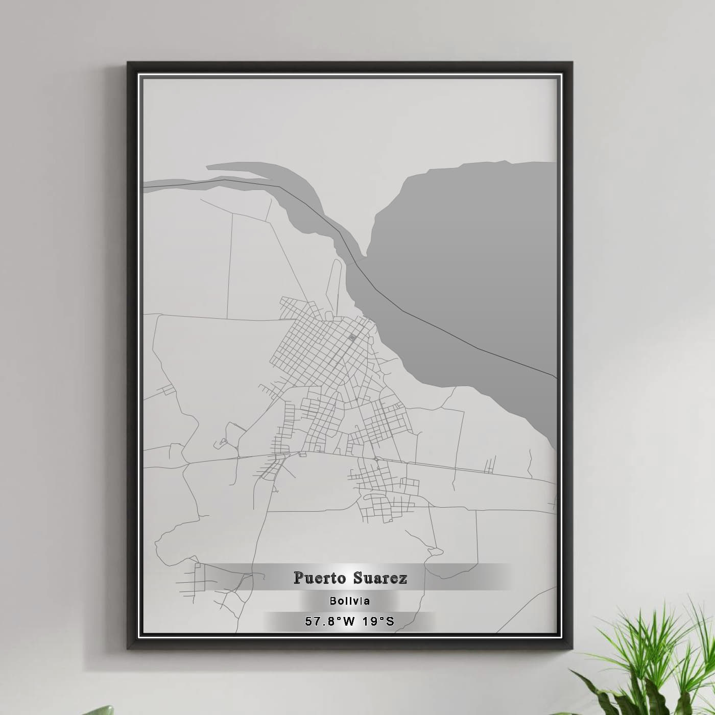 ROAD MAP OF PUERTO SUAREZ, BOLIVIA BY MAPBAKES