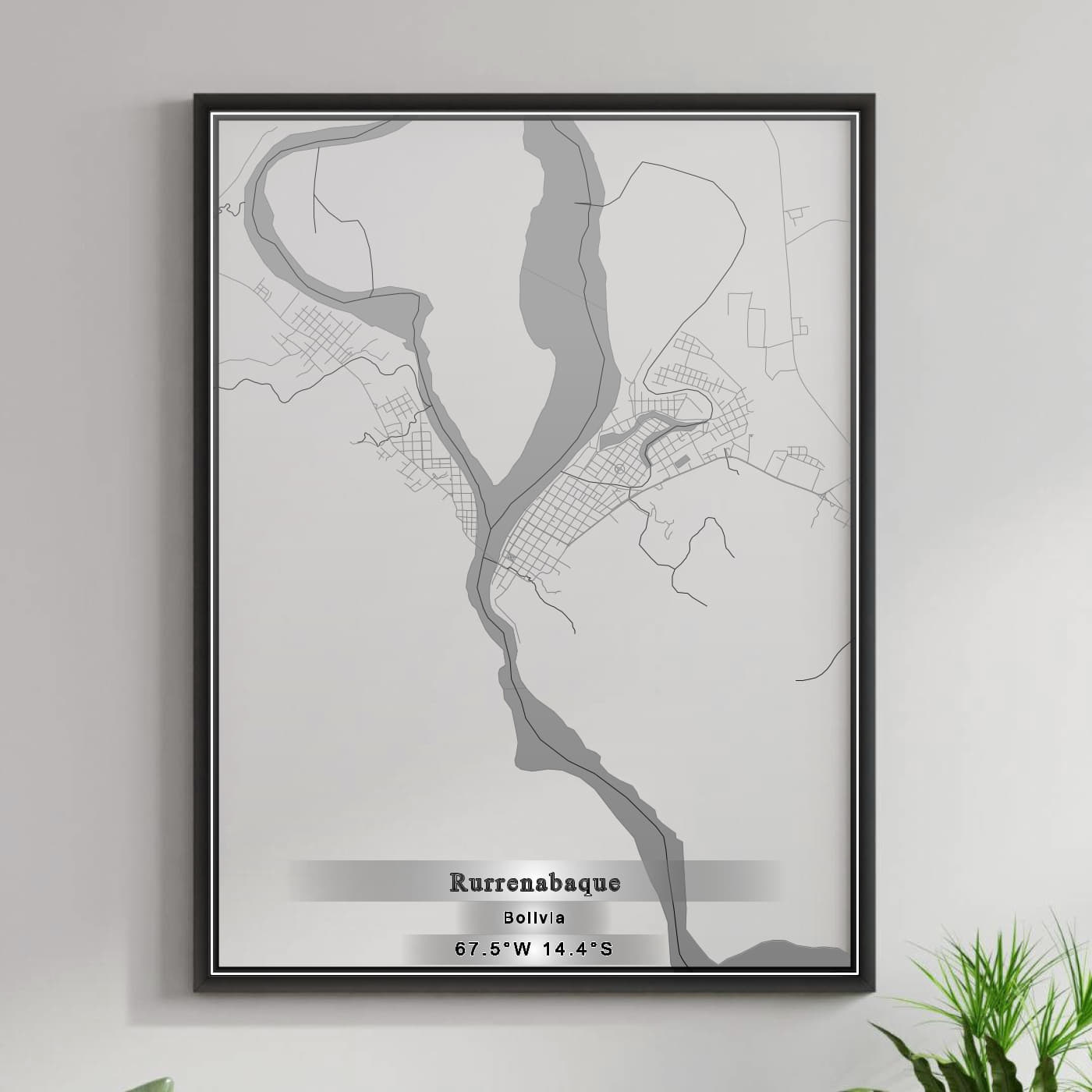 ROAD MAP OF RURRENABAQUE, BOLIVIA BY MAPBAKES