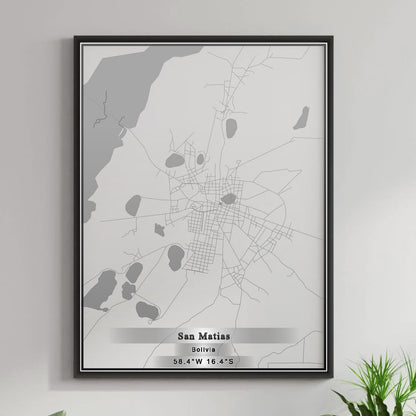 ROAD MAP OF SAN MATIAS, BOLIVIA BY MAPBAKES