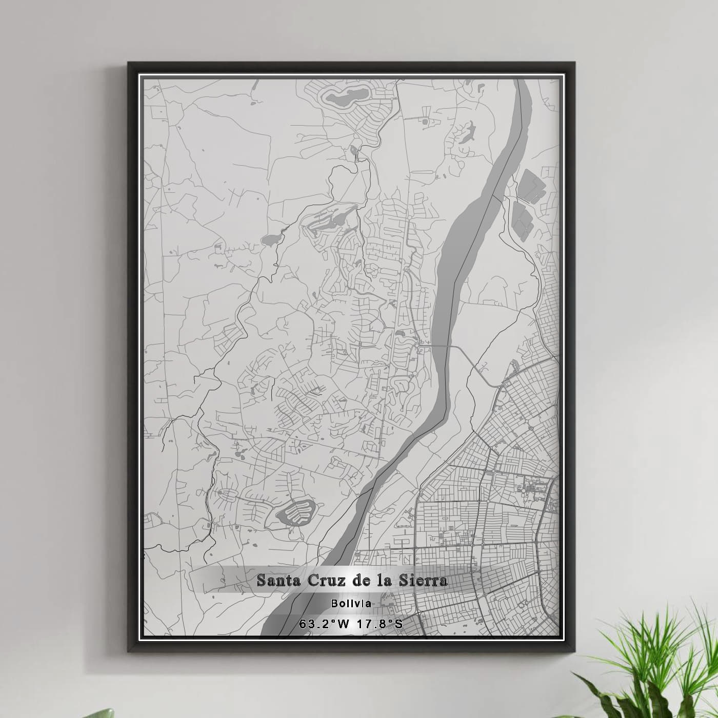 ROAD MAP OF SANTA CRUZ DE LA SIERRA, BOLIVIA BY MAPBAKES