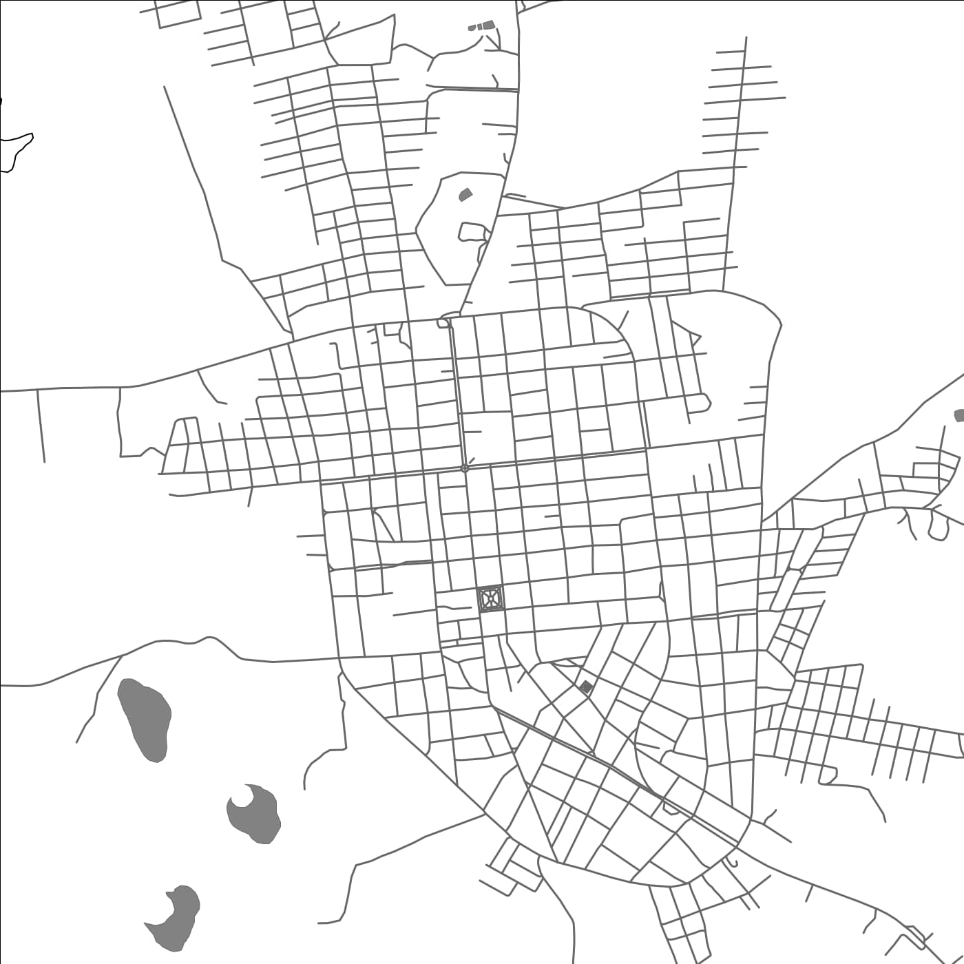 ROAD MAP OF ASCENCION DE GUARAYOS, BOLIVIA BY MAPBAKES