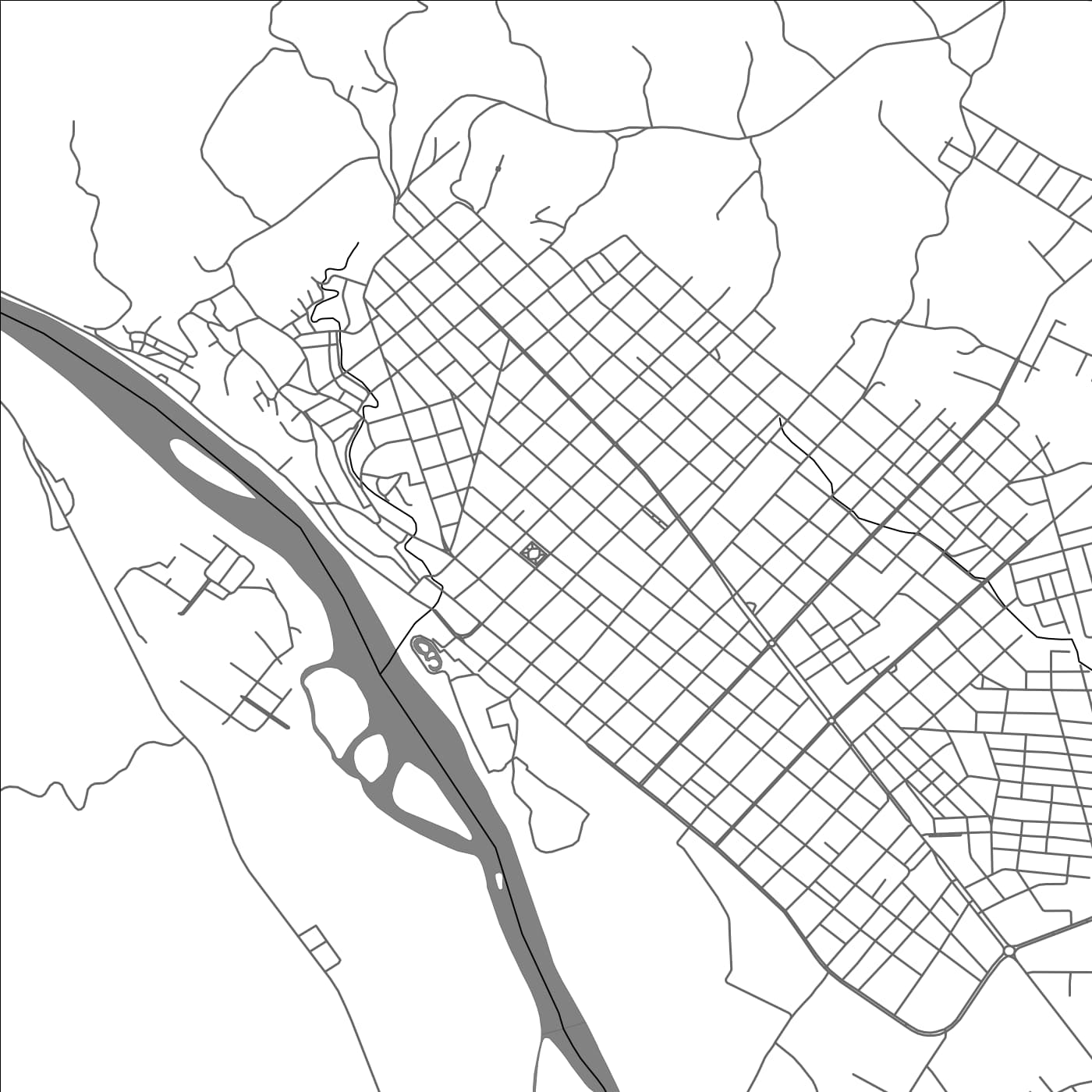 ROAD MAP OF BERMEJO, BOLIVIA BY MAPBAKES