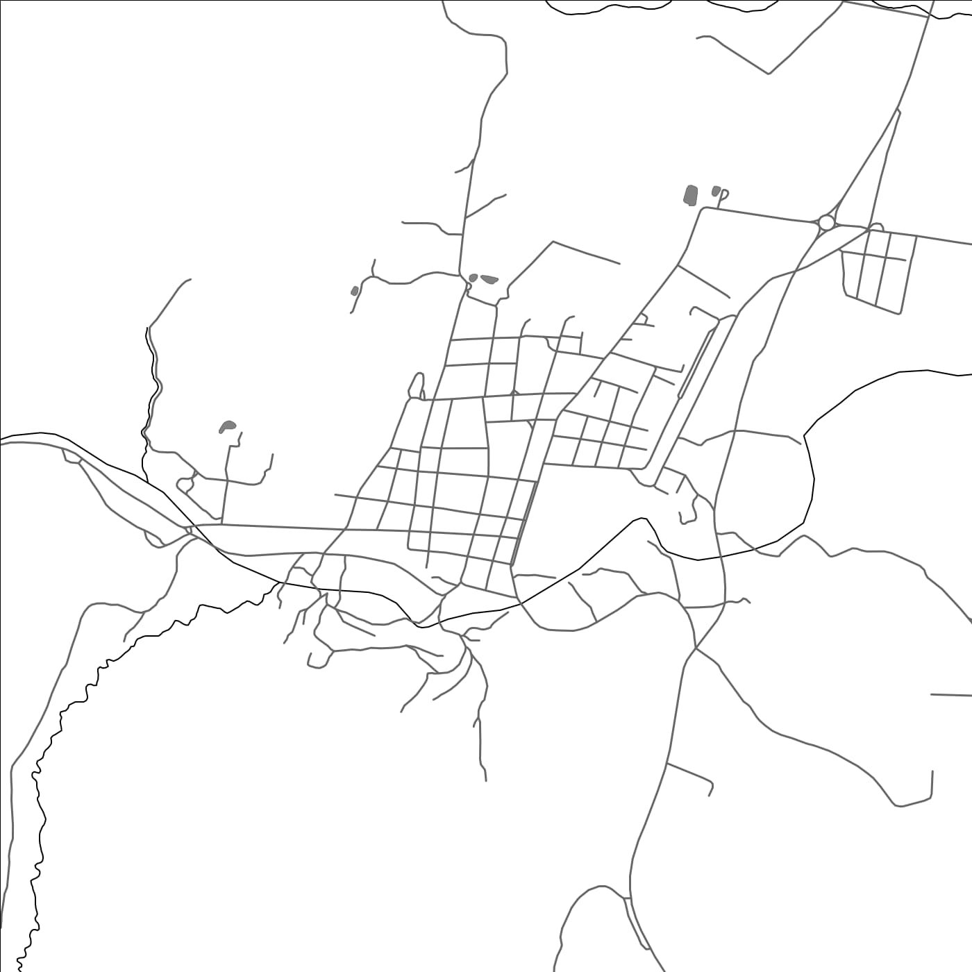 ROAD MAP OF CHARAGUA, BOLIVIA BY MAPBAKES